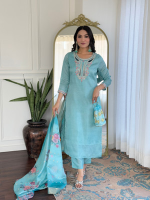 LADY MOR Embroidered Kurta, Salwar & Dupatta Set