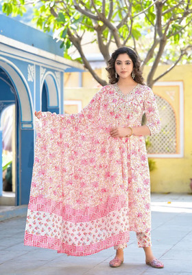 sbe collection's Printed Anarkali Kurta, Bottom & Dupatta Set