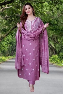 BSS Fashion Embroidered Kurta, Trouser/Pant & Dupatta Set