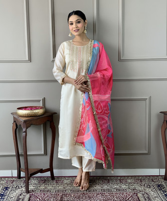 RN Fashion Embroidered Kurta, Trouser/Pant & Dupatta Set