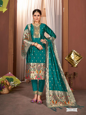 talk by fashion Woven Kurta, Trouser/Pant & Dupatta Set