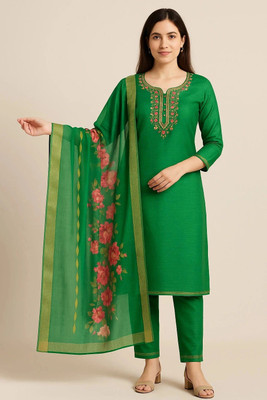 HOC's Embroidered Kurta, Salwar & Dupatta Set