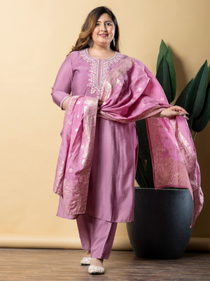 Readiprint Solid Kurta, Palazzo & Dupatta Set