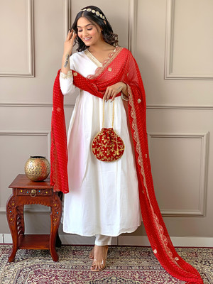 RN Fashion Embroidered Kurta, Trouser/Pant & Dupatta Set