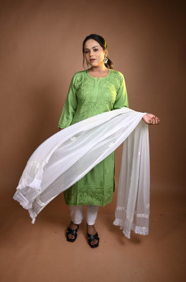 MALKIAT Embroidered Kurta, Trouser/Pant & Dupatta Set