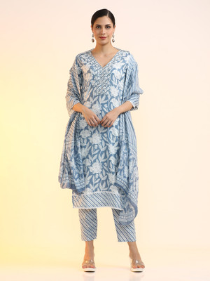Jaipur Kurti Printed Kurta, Trouser/Pant & Dupatta Set