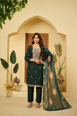 DKT TRENDZ Embroidered Kurta, Salwar & Dupatta Set