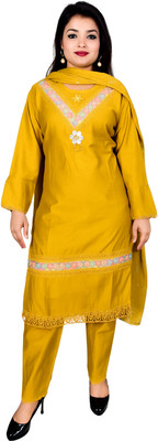Azad Fashion Embroidered Kurta, Trouser/Pant & Dupatta Set