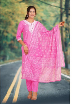 Jaipur fashion factory Embroidered Kurta, Trouser/Pant & Dupatta Set