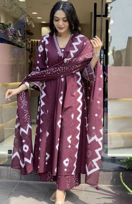 Jalatofive Floral Print Kurta, Palazzo & Dupatta Set