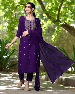 smit fashion Embroidered Kurta, Churidar & Dupatta Set