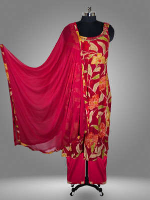 Velmora Self Design Anarkali Kurta, Bottom & Dupatta Set