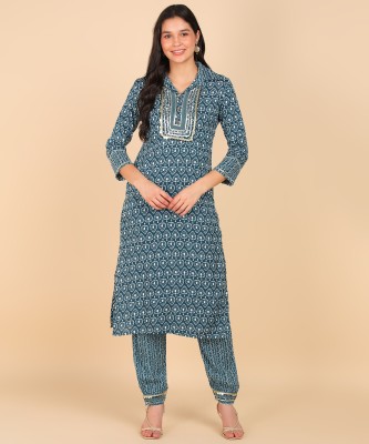 SUR FAB FASHION DESIGN Self Design, Printed Kurta, Patiala & Dupatta Set