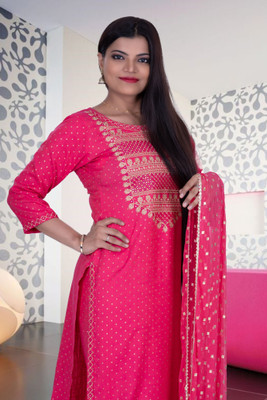 SABRANG MIX & MATCH Embroidered Kurta, Trouser/Pant & Dupatta Set