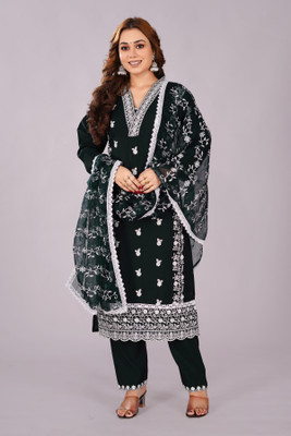 Prutha Embroidered Kurta, Trouser/Pant & Dupatta Set