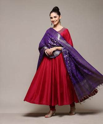 BIBA Ombre Kurta, Churidar & Dupatta Set