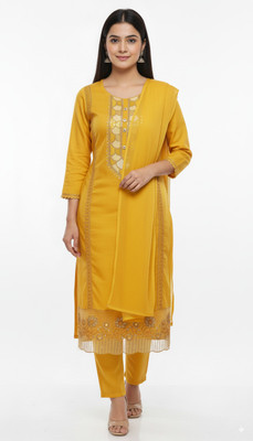 Azad Fashion Embroidered Kurta, Trouser/Pant & Dupatta Set