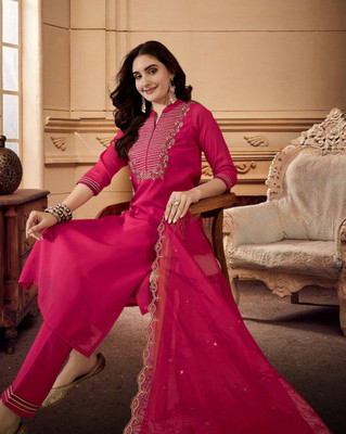 Tasrika Embellished Kurta, Trouser/Pant & Dupatta Set