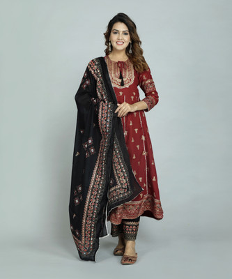 Patni Ethnic Printed Kurta, Palazzo & Dupatta Set