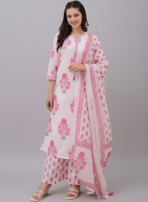 PMD Fashion Printed Kurta, Palazzo & Dupatta Set