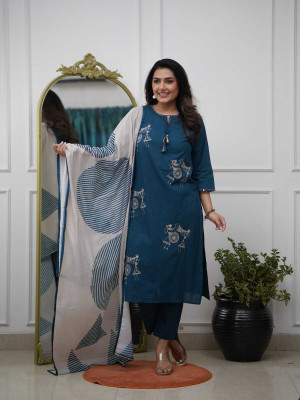 Vaidehi Fashion Embroidered Kurta, Trouser/Pant & Dupatta Set