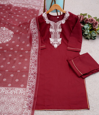 KRUPAFASHION Embroidered Kurta, Trouser/Pant & Dupatta Set