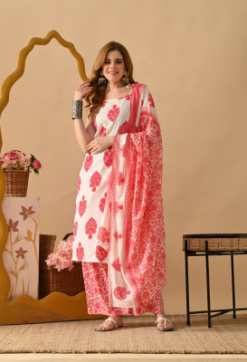 TheKurtiPoint Printed Kurta, Palazzo & Dupatta Set