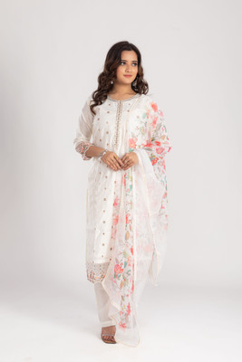 LABEL BY ANUSHA Printed Kurta, Trouser/Pant & Dupatta Set