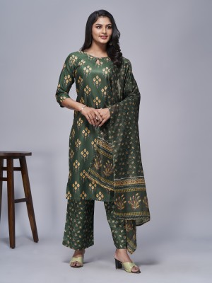 Thezaara Printed Kurta, Palazzo & Dupatta Set