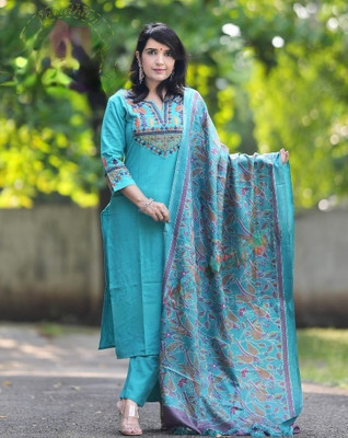 MUDRAS FASHION Embroidered Kurta, Trouser/Pant & Dupatta Set