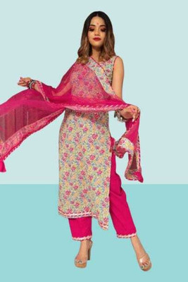 utsav fashion Floral Print Kurta, Trouser/Pant & Dupatta Set