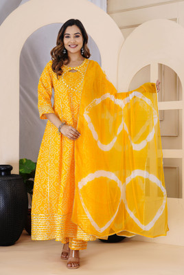 Sanganer Export Women Kurta Pant Dupatta Set