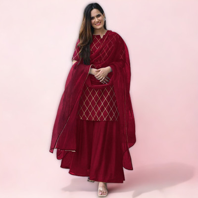 Diva's Choice Embroidered Kurta, Trouser/Pant & Dupatta Set