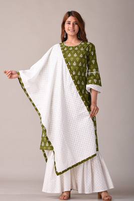 Kannahi Printed Kurta, Sharara & Dupatta Set