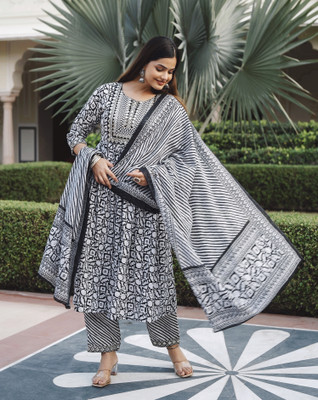KALYAN ENTERPRISES Printed Anarkali Kurta, Bottom & Dupatta Set