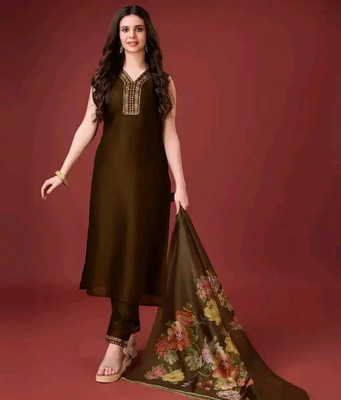 SHARARA CREATION Solid Kurta, Trouser/Pant & Dupatta Set