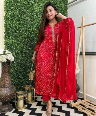 SALEAH Printed Kurta, Palazzo & Dupatta Set