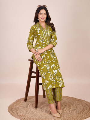 TINKUDI Printed Kurta, Trouser/Pant & Dupatta Set