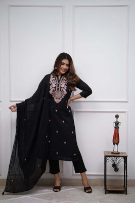 Tylissa Embroidered Kurta, Trouser/Pant & Dupatta Set