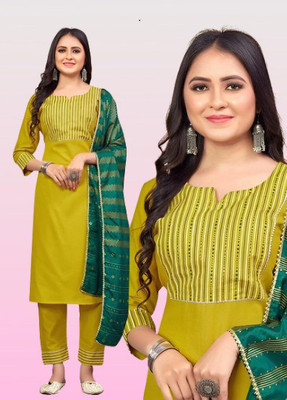 CLAVINET Printed Kurta, Trouser/Pant & Dupatta Set