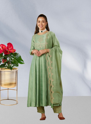 KHANJAN FASHION Embroidered Kurta, Trouser/Pant & Dupatta Set