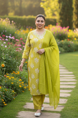 STYLEONMES Floral Print Kurta, Trouser/Pant & Dupatta Set