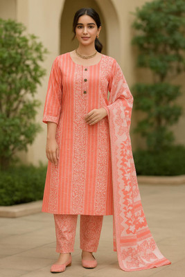 ROSHNI Printed Kurta, Trouser/Pant & Dupatta Set