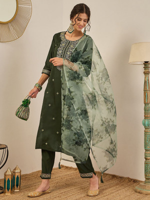 VredeVogel Embroidered Kurta, Trouser/Pant & Dupatta Set