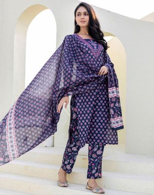 Skylee Printed Kurta, Trouser/Pant & Dupatta Set