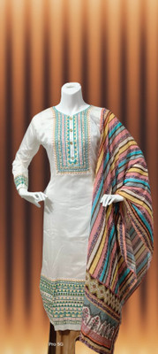 Embrodori Embroidered Kurta, Trouser/Pant & Dupatta Set