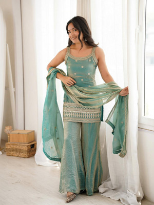 CULTISE QUEEN Embroidered Kurta, Patiala & Dupatta Set