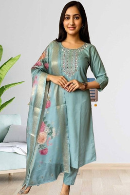 Goori Creation Embroidered Kurta, Trouser/Pant & Dupatta Set