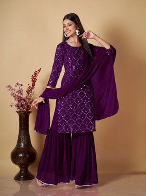 ML ENTERPRISE Women Kurta Palazzo Dupatta Set