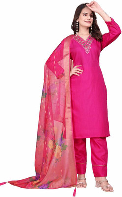 LIZORD FAB Embroidered Kurta, Trouser/Pant & Dupatta Set